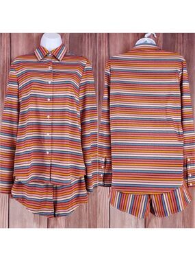 NWT Vetchy Womens Size Small Sunset Stripe Shirt & Shorts 2 Pieces Set